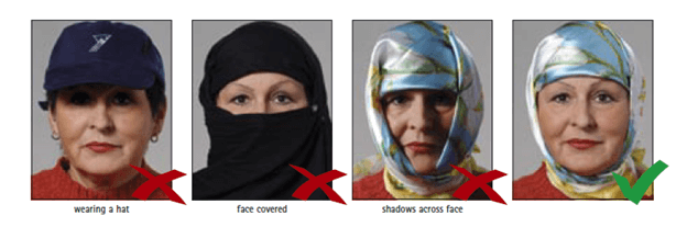 Visa Photo Requirements - Headwear