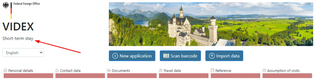 Videx - Selecting the Short-term visits